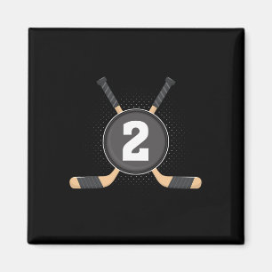 2nd Birthday Ice Hockey 2 Years Old Themed Birthda Magnet