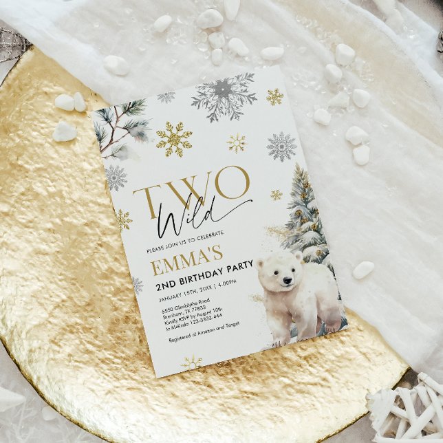 2nd Birthday Invitation Bear, Two Wild Birthday  (Creator Uploaded)