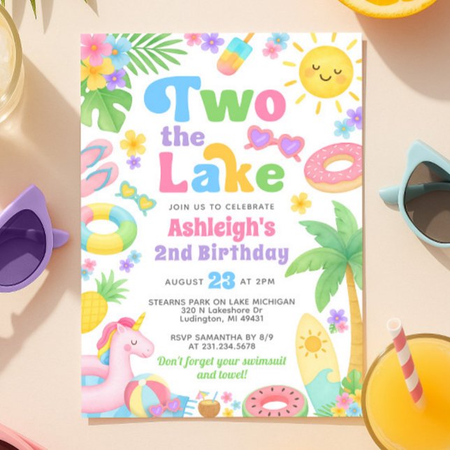 2nd Birthday Invitation Girl - Two the Lake (2nd Birthday Invitation Girl - Two the Lake)
