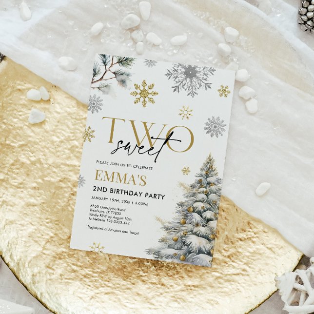 2nd Birthday Invitation, Winter Two Birthday  Invitation (Creator Uploaded)