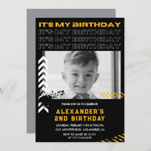 2nd birthday invitations boy Photo Spray paint