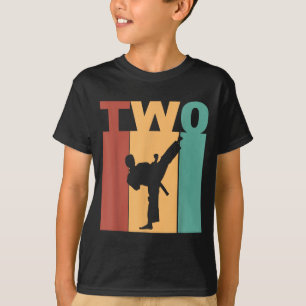 2nd Birthday Karate Taekwondo Theme 2 Year Old T-Shirt