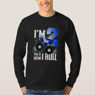 2nd Birthday Kids, I'm 2 Police Monster Truck Car T-Shirt