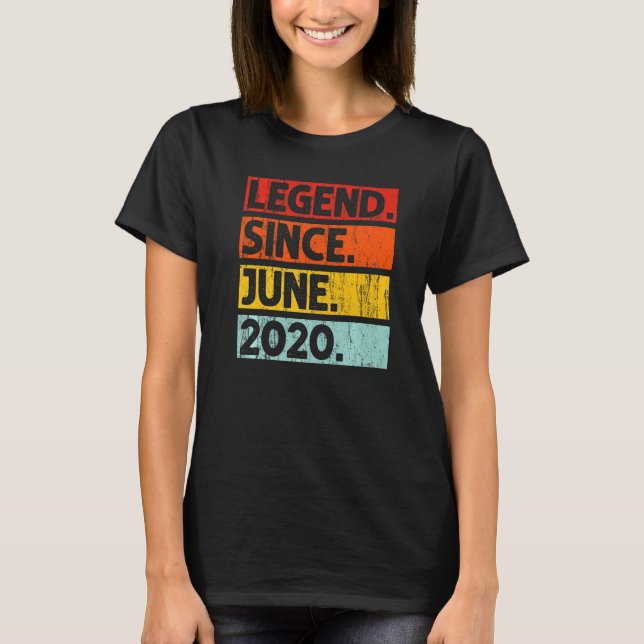 2nd Birthday  Legend Since June 2020 2 Years Old T-Shirt (Front)