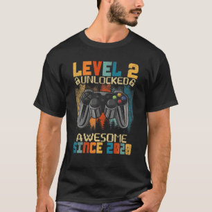 2Nd Birthday Level 2 Unlocked Awesome 2020 Video G T-Shirt
