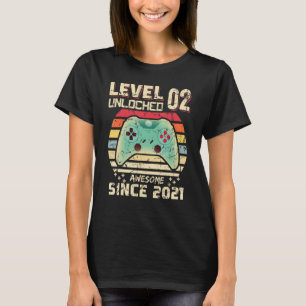 2nd Birthday Level 2 Unlocked Since 2021 Girls Bo T-Shirt