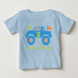 2nd Birthday Monster Truck Baby T-Shirt