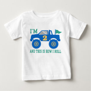 2nd Birthday Monster Truck Baby T-Shirt
