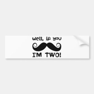 2nd Birthday Moustache Bumper Sticker