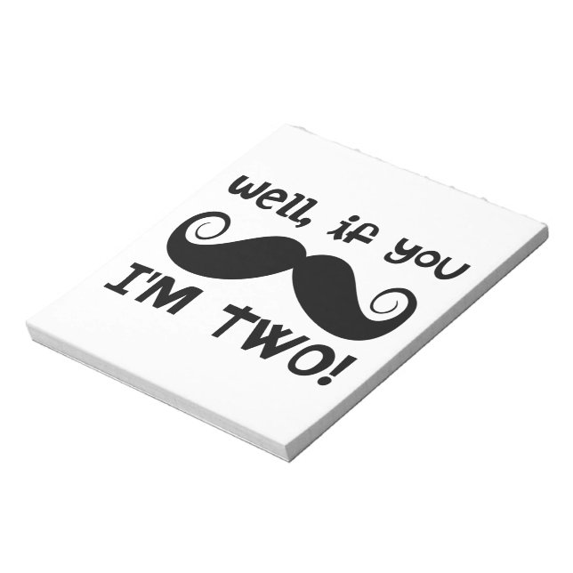 2nd Birthday Moustache Notepad (Rotated)