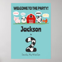 2nd Birthday Oink Baa Moo Welcome Birthday