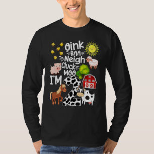 2nd Birthday Oink Baa Neigh Cluck Moo I'm 2 Farm B T-Shirt