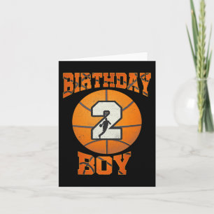 .2nd Birthday Outfit Boy Basketball Second 2 Year Card