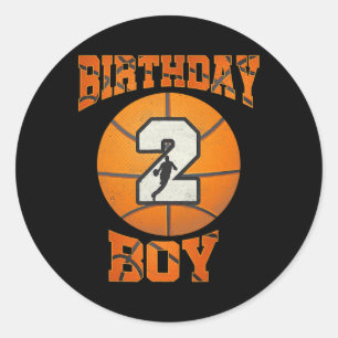 2nd Birthday Outfit Boy Basketball Second 2 Year O Classic Round Sticker