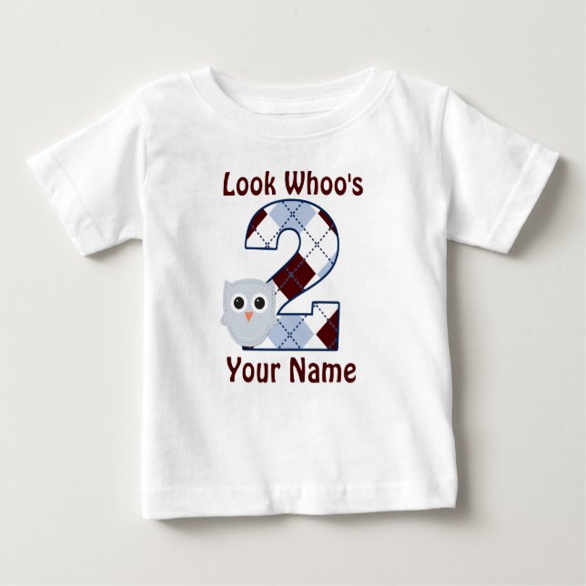 2nd Birthday Owl Personalised T-shirt (Front)