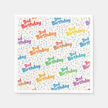 2nd Birthday Paper Napkins, Second Birthday Party 