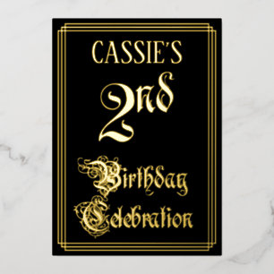 2nd Birthday Party — Fancy Script & Custom Name