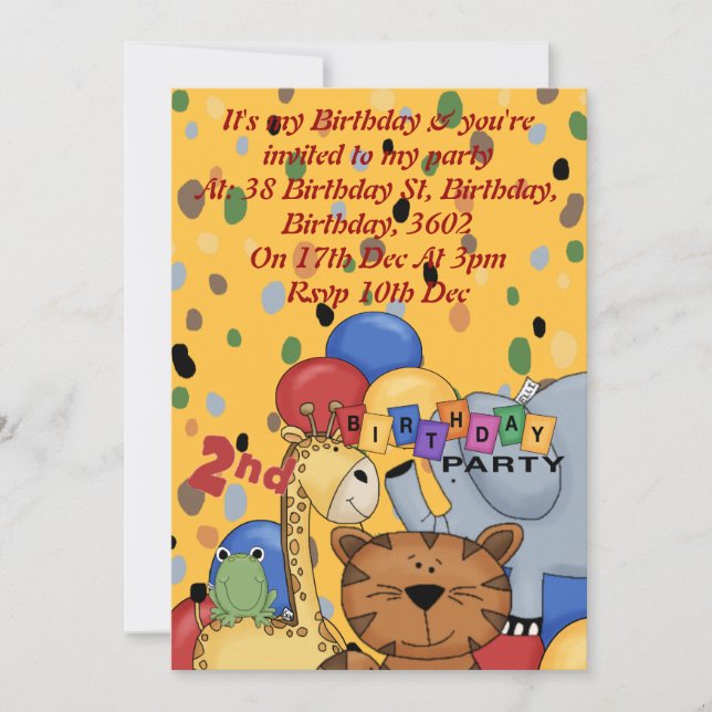 2nd Birthday Party Invitation (Front)