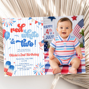 2nd Birthday Party Invitation - 4th of July Photo