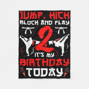 2nd Birthday Party Karate 2 Year Old Karate Birthd Fleece Blanket