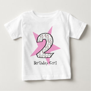 2nd Birthday Pink Baseball Star T-Shirt