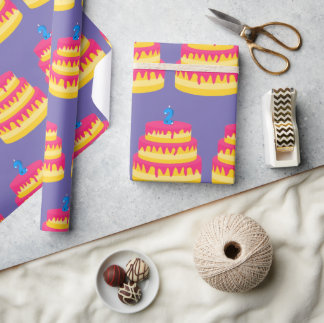 2nd Birthday Pink Cake Wrapping Paper
