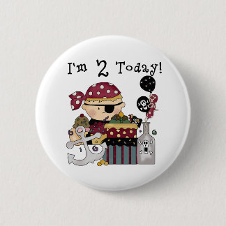 2nd  Birthday Pirate Tshirts and Gifts 6 Cm Round Badge