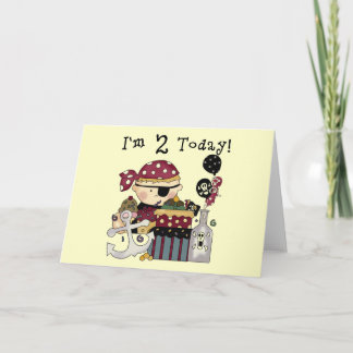2nd Birthday Pirate Tshirts and Gifts Card