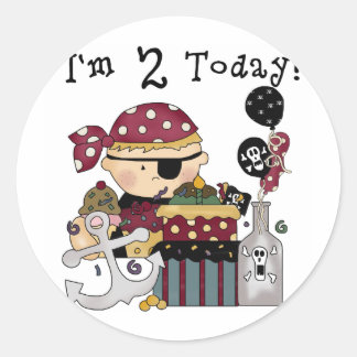 2nd Birthday Pirate Tshirts and Gifts Classic Round Sticker