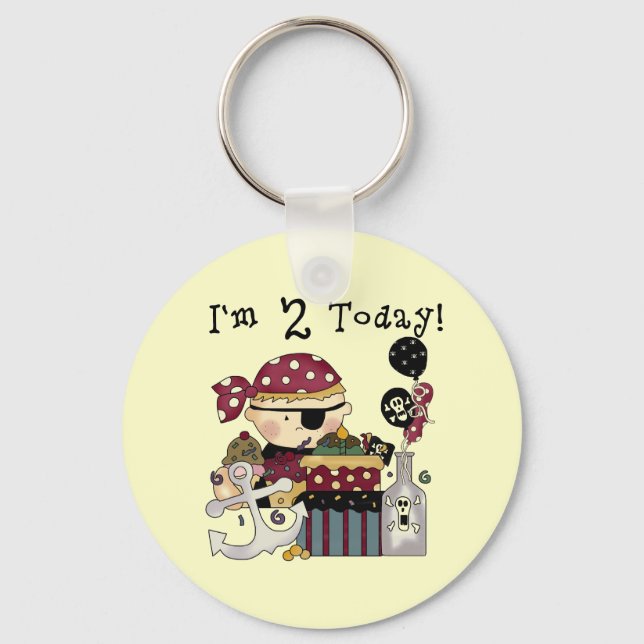 2nd  Birthday Pirate Tshirts and Gifts Key Ring (Front)