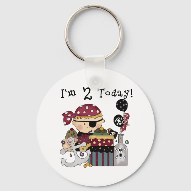 2nd  Birthday Pirate Tshirts and Gifts Key Ring (Front)