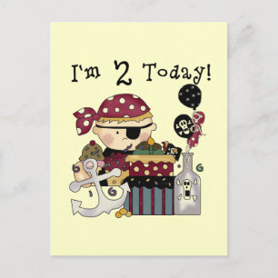 2nd Birthday Pirate Tshirts and Gifts Postcard