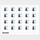 2nd Birthday Puppy Theme- Cute Dog Blue Boy Pawty Classic Round Sticker (Sheet)