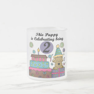 2nd Birthday Puppy Tshirts and Gifts Frosted Glass Coffee Mug