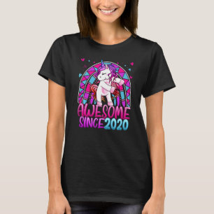 2nd Birthday Rainbow 2 Year Old Flossing Unicorn G T-Shirt