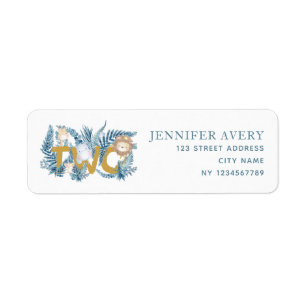 2nd Birthday Safari Animals Return Address