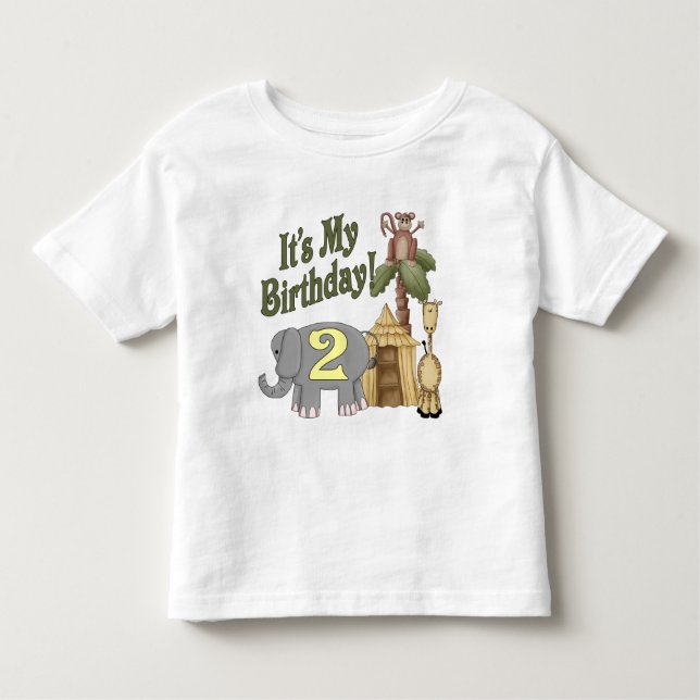 2nd Birthday Safari Toddler T-Shirt (Front)