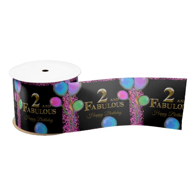2nd Birthday  Satin Ribbon (Spool)