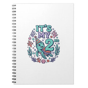 2nd Birthday Sea Turtle Vintage Engraving Design_1 Notebook