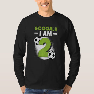 2nd Birthday Soccer Themed Birthday Party 2 Years T-Shirt