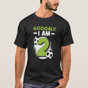 2nd Birthday Soccer Themed Birthday Party 2 Years T-Shirt