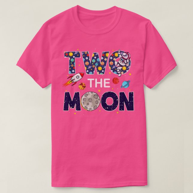 2nd Birthday Space Theme Outfit Girl Boy Toddler 2 T-Shirt (Design Front)