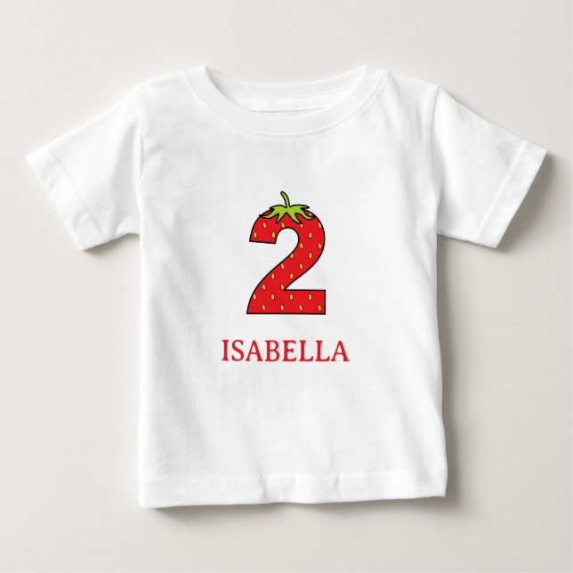 2nd Birthday strawberry theme Party  Baby T-Shirt (Front)
