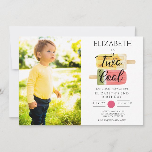 2nd Birthday Summer popsicle party Invitation (Front)
