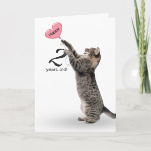 2nd Birthday Tabby Cat Card