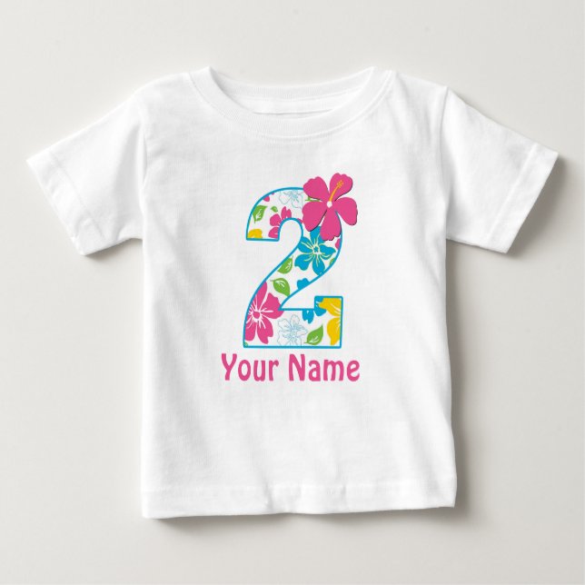 2nd Birthday Tropical Personalised Shirt (Front)