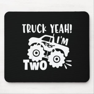 2nd Birthday Truck Yeah Im Two Funny Joke Family Mouse Pad
