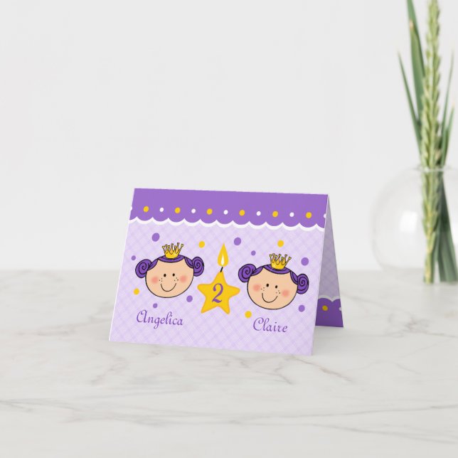 2nd Birthday Twincess Card (Front)