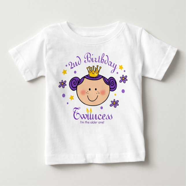 2nd Birthday Twincess Personalised Shirt (Front)