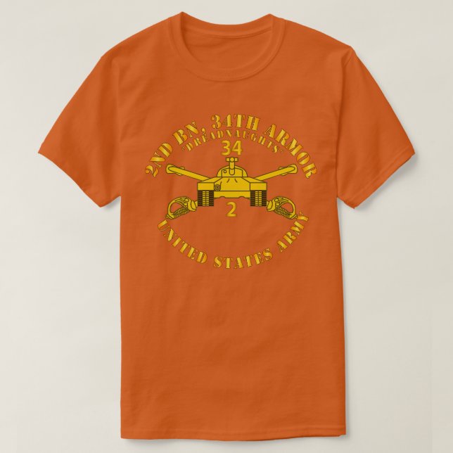2nd Bn 34th Armour Dreadnaughts Armour Branch T-Shirt (Design Front)